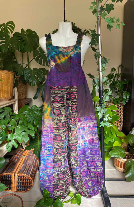 Violet Dreams Patchwork Overalls
