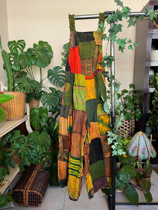 Warm Toned Full Patchwork Overalls V2