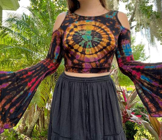 Black Tie-Dye Aurora Top