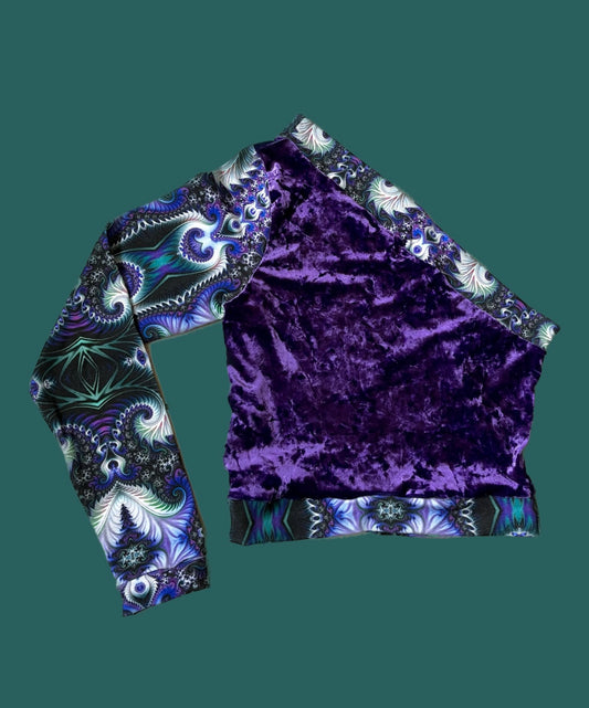 Purple Fractal Velvet Asymmetrical Top- Sewn by Me ♡